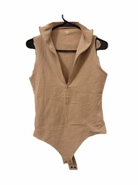 Express Sleeveless Bodysuit in Beige - Women's Top